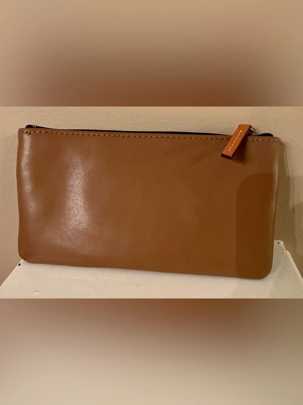 Dooney & Bourke double-zip leather pouch/wristlet EUC